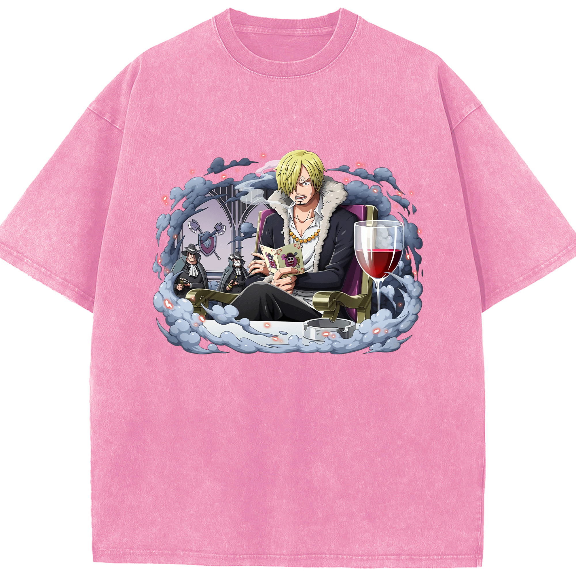 （画像用） ワンピース サンジ ONE PIECE Sanji 綿100% ヴィンテージ風 半袖Tシャツ（フロントプリント）